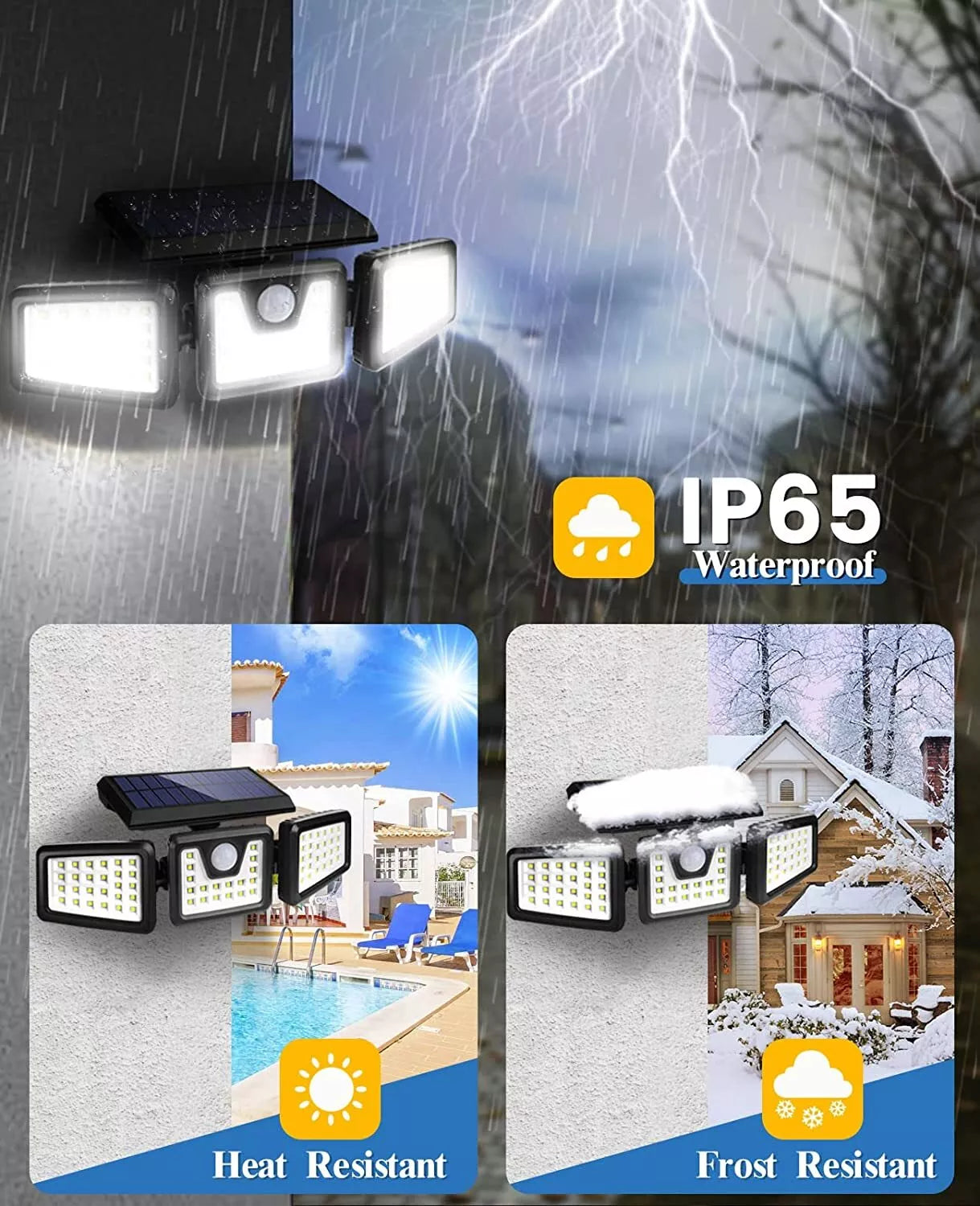 Outdoor 74LED Solar Powered Motion Sensor Wall Light in UK Garden Lamp
