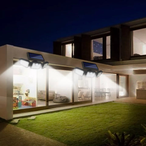 Weather-resistant solar wall light with motion detection feature

