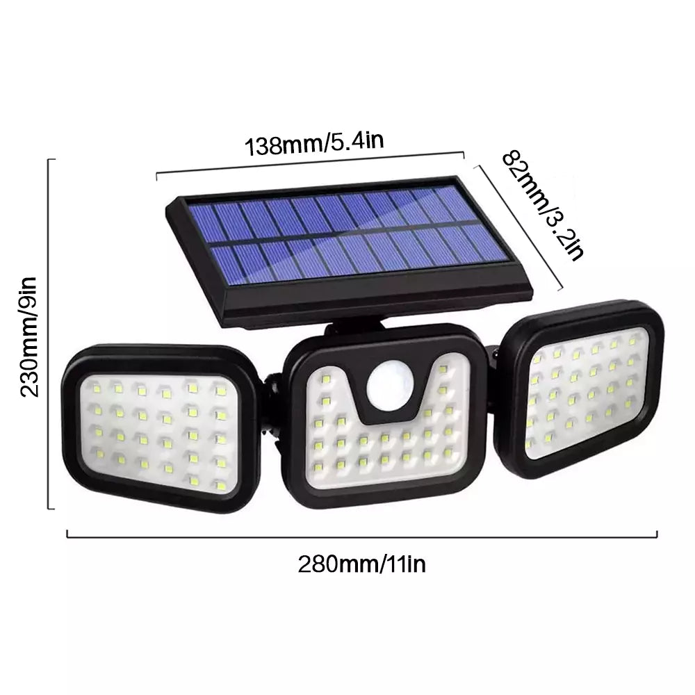 Outdoor 74LED Solar Powered Motion Sensor Wall Light in UK Garden Lamp