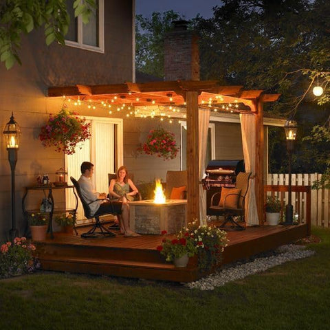 Mains Powered Outdoor Garden Festoon Lighting with G40 Bulbs 