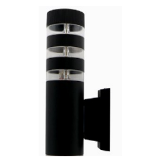 Close-up of the E27 bulb socket in the outdoor wall light fixture


