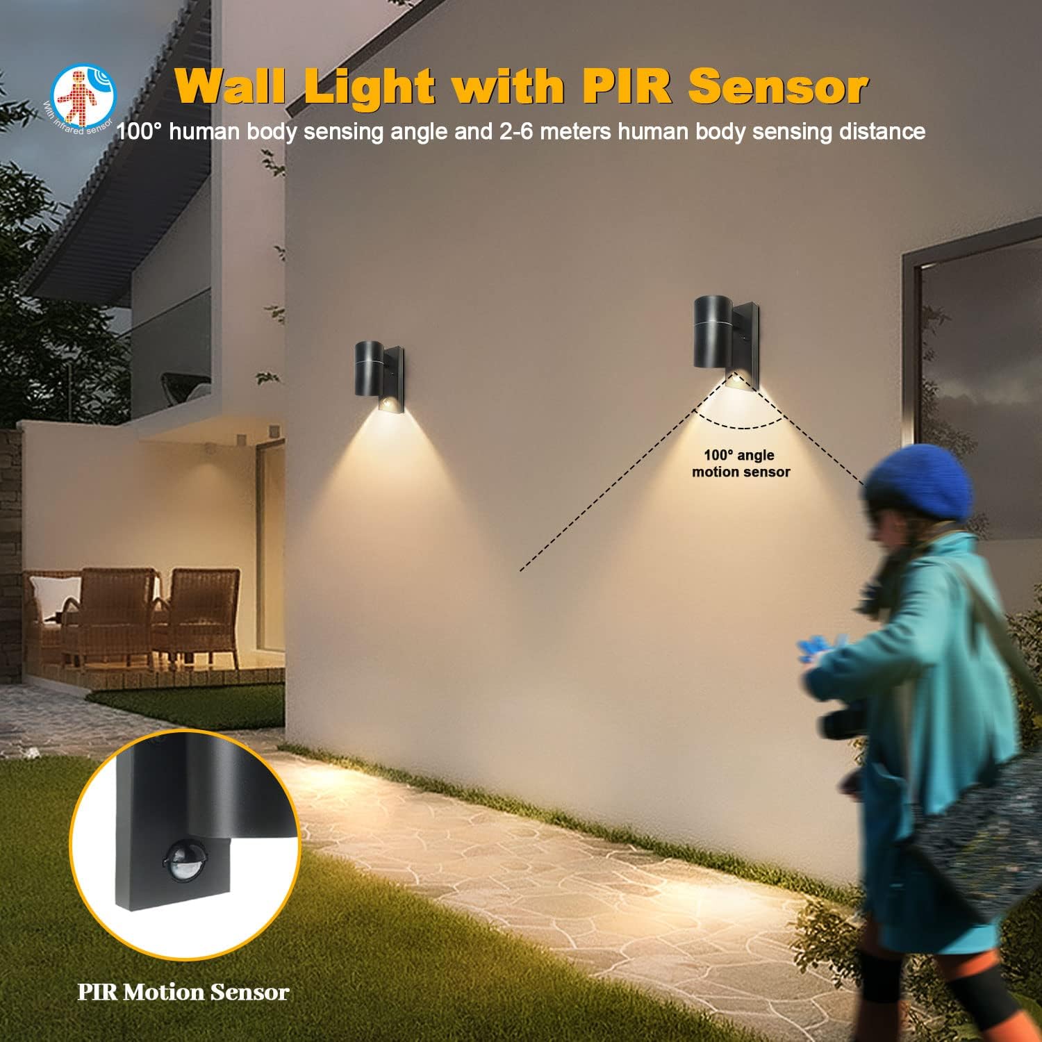 Buy Outdoor Motion Sensor Downward Wall Light in UK - Shop Now!
