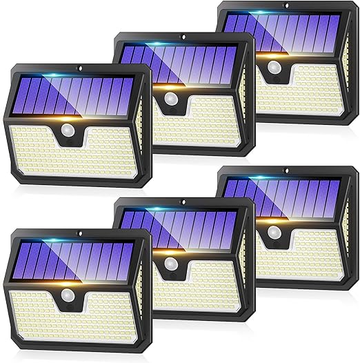 Outdoor Solar Lights, 238 LED Solar Security Lights and 3 Modes Motion Sensor 270° Wide Angle Solar Powered Lights IP65 Waterproof Solar Wall Light for Front Door, Yard, Garage, Garden (4 Pack)