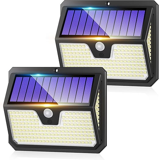 Outdoor Solar Lights, 238 LED Solar Security Lights and 3 Modes Motion Sensor 270° Wide Angle Solar Powered Lights IP65 Waterproof Solar Wall Light for Front Door, Yard, Garage, Garden (4 Pack)
