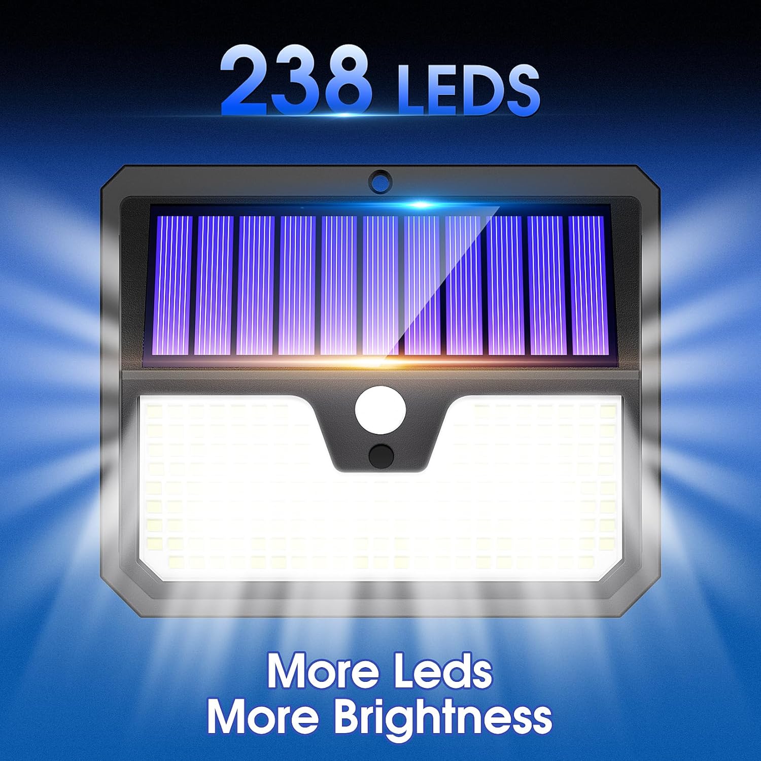 Outdoor Solar Lights, 238 LED Solar Security Lights and 3 Modes Motion Sensor 270° Wide Angle Solar Powered Lights IP65 Waterproof Solar Wall Light for Front Door, Yard, Garage, Garden (4 Pack)