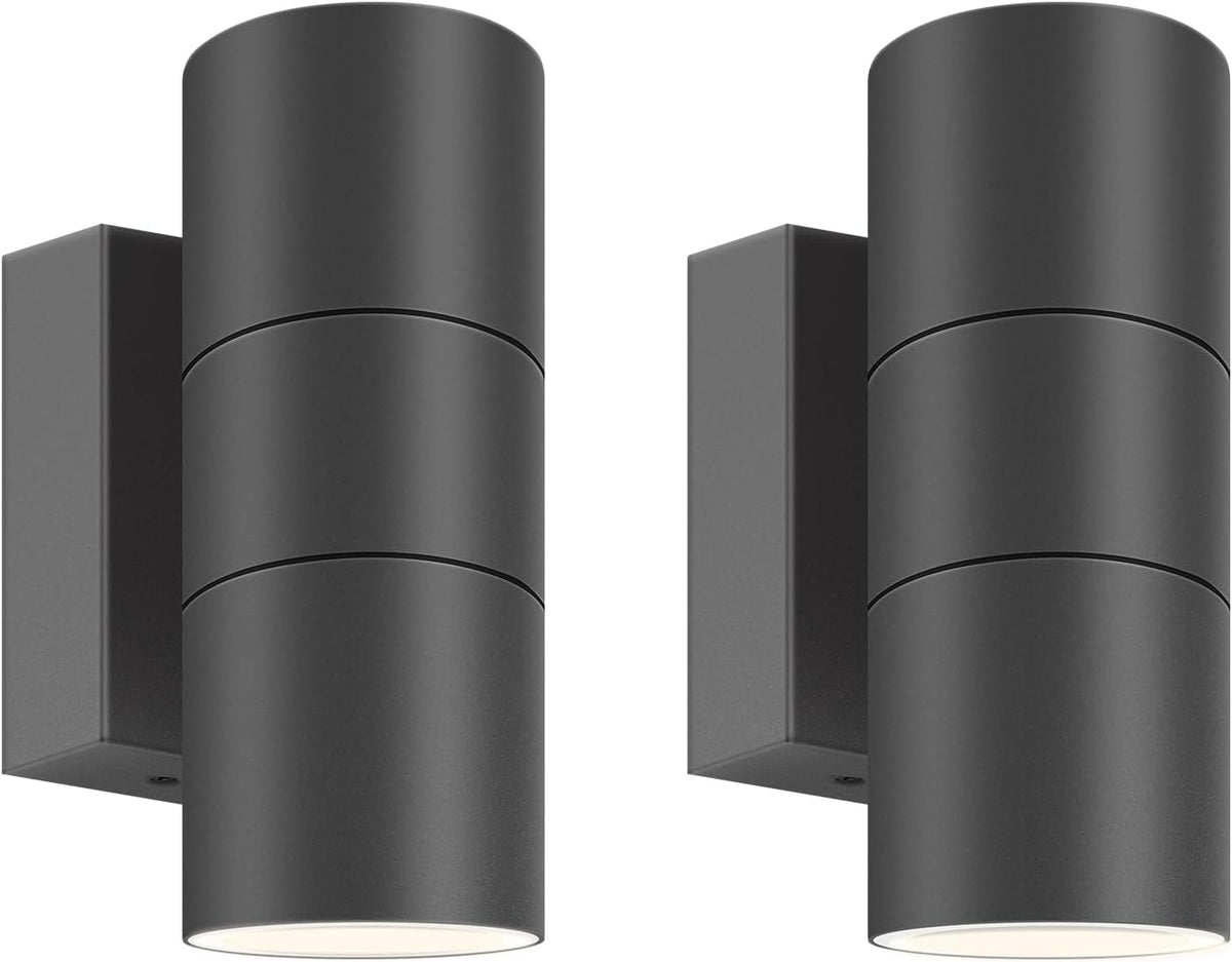 Outdoor Wall Lights 2 Pack – IP65 Waterproof Stainless Steel Up & Down Wall Sconce