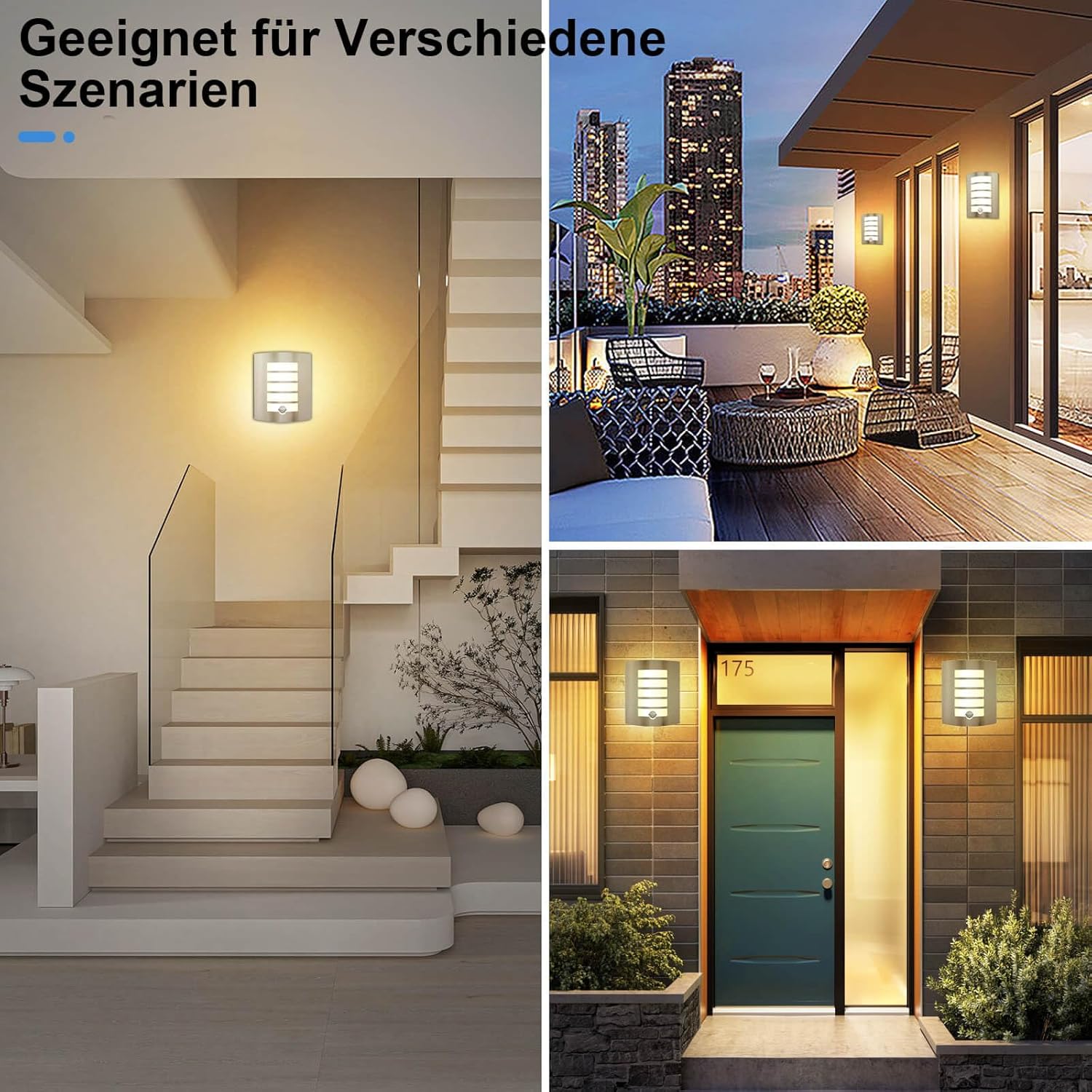 PIR motion sensor activating outdoor wall light for security at night

