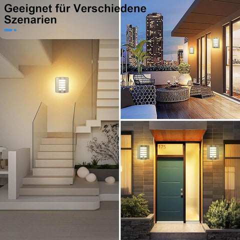 PIR motion sensor activating outdoor wall light for security at night

