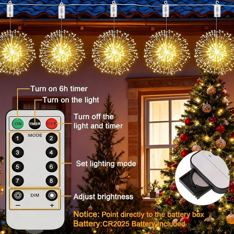 Outdoor firework LED lights with remote control