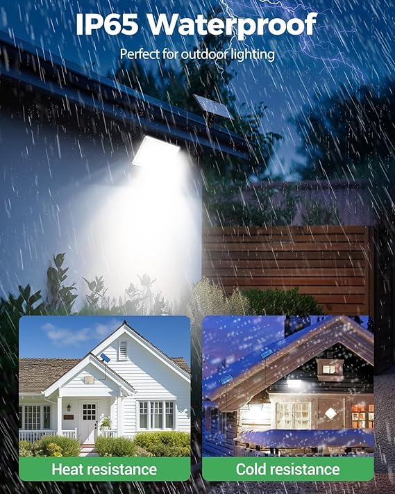 Outdoor lighting solution with IP65 waterproof rating, heat resistance, and cold resistance features.