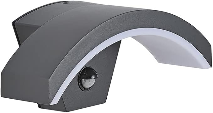 PIR Motion Sensor Integrated LED Outdoor Wall Light Security Lamp Black