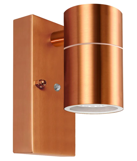 PIR Stainless Steel Single Outdoor Wall Light with Movement Sensor IP44