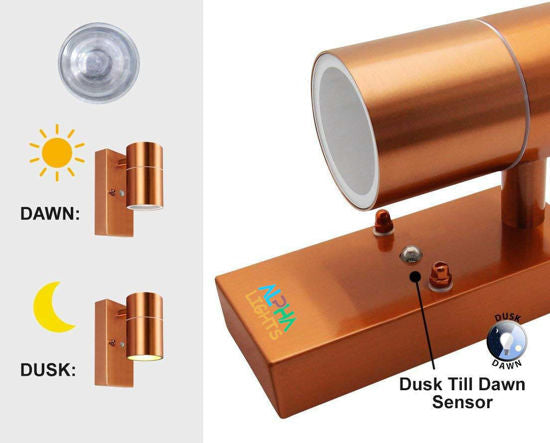 PIR Stainless Steel Single Outdoor Wall Light with Movement Sensor IP44