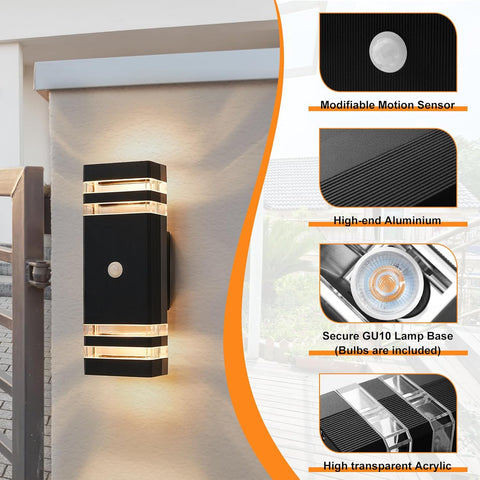 PIR outdoor wall lamp mains powered

