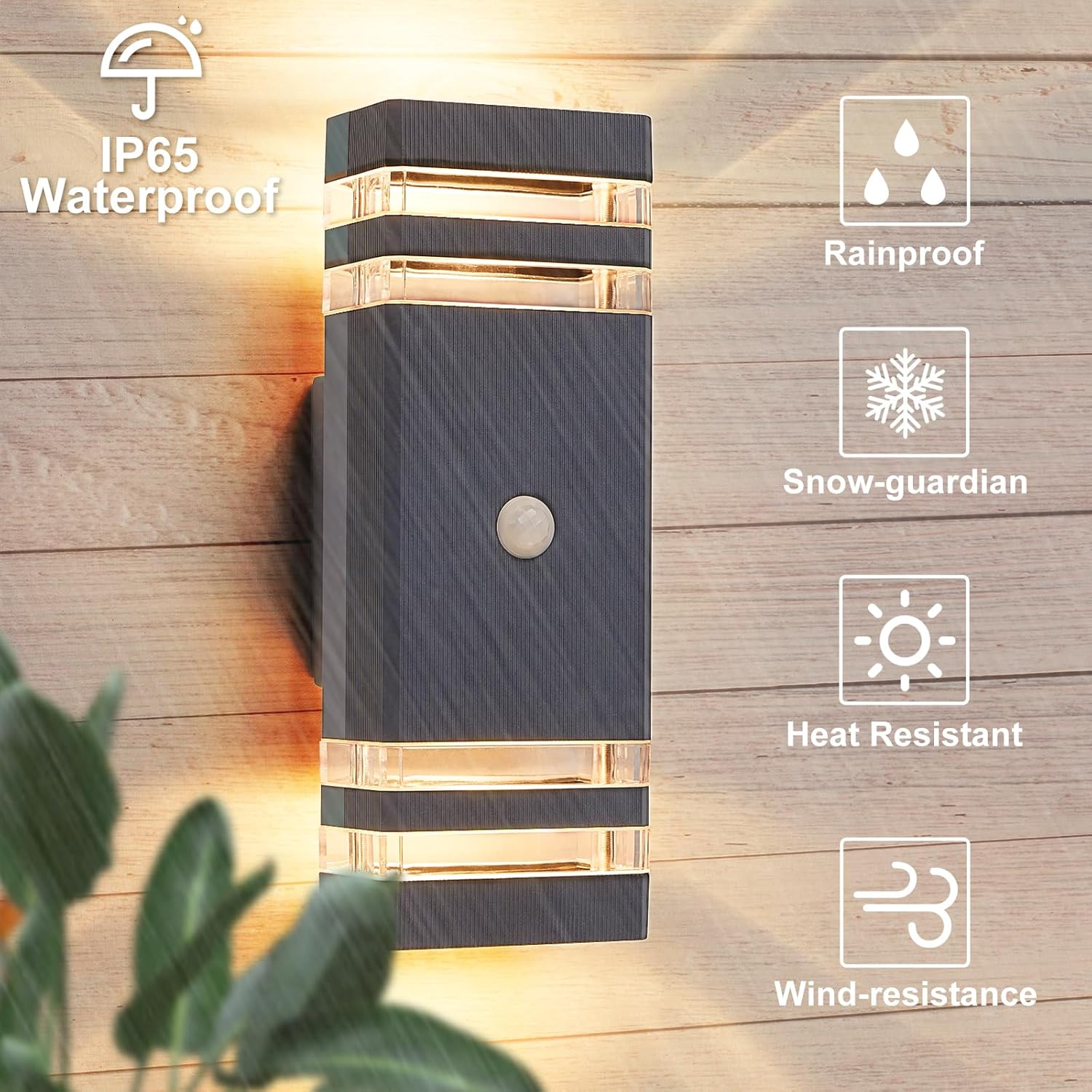 PIR security light for outdoor wall

