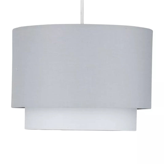 Pair of Grey Ombre 2-Tier Ceiling Light Shades – Easy Fit – UK