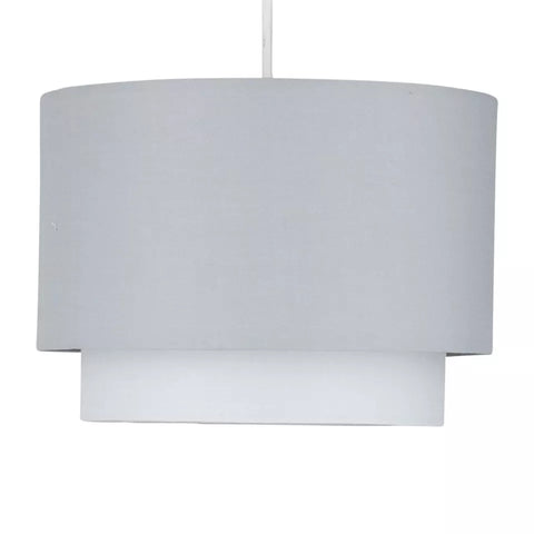 Pair of Grey Ombre 2-Tier Ceiling Light Shades – Easy Fit – UK
