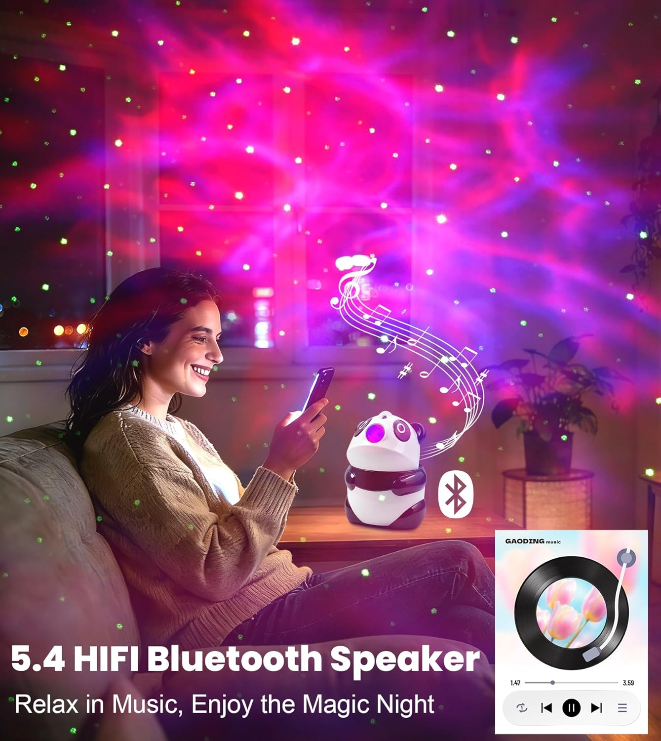 Panda galaxy projector ceiling star lights