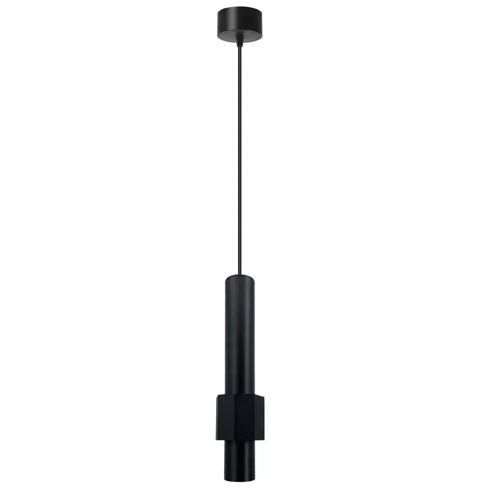 Elegant black and gold hanging light fixture in a restaurant


