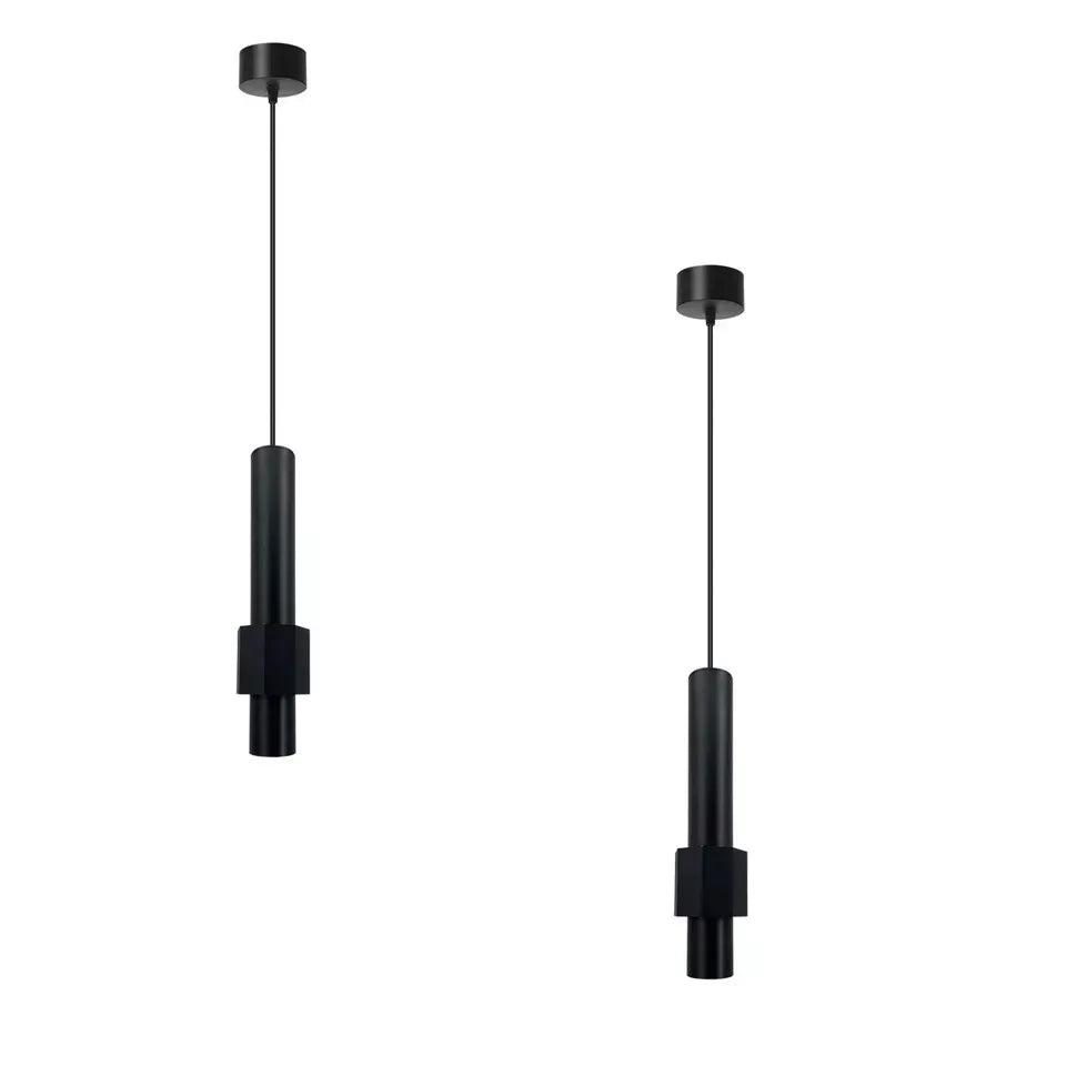 Long tube pendant lamp providing task lighting in a kitchen


