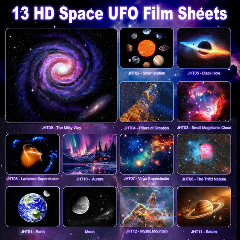 Planetarium projector with space film discs