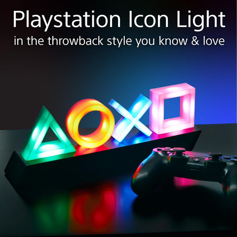 PlayStation icon light with controller on dark background