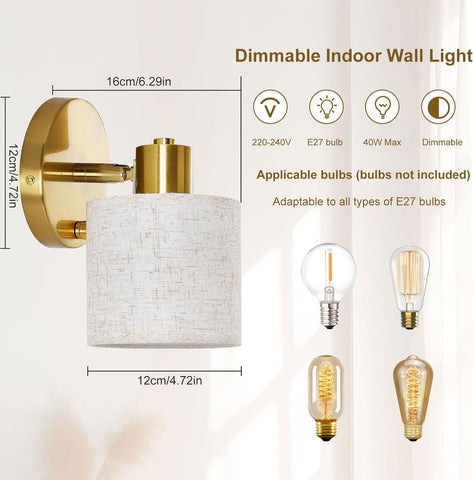 Plug-in wall sconce with dimmer


