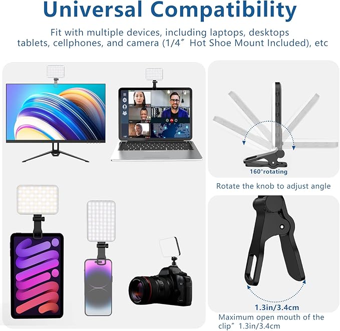 Portable LED light for video conferencing