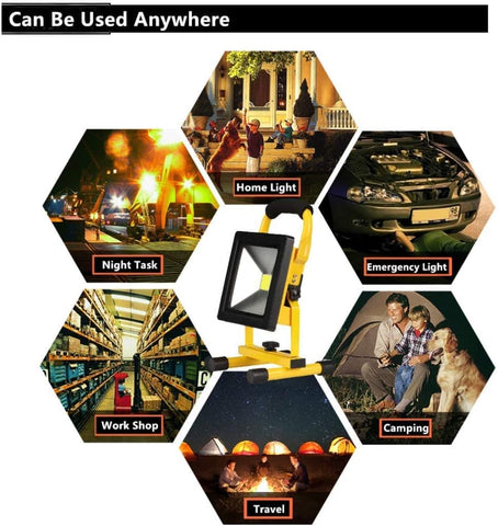 Portable battery floodlight IP65 waterproof

