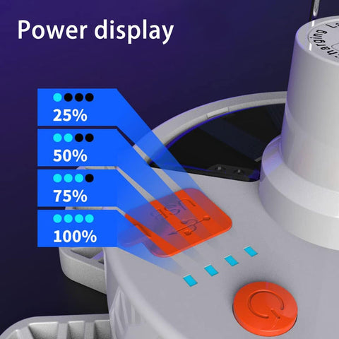 Power display indicator on a device with blue and orange elements.