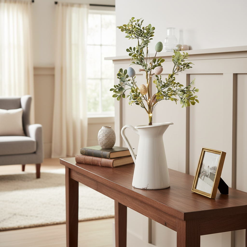 Pre-lit Easter egg sprig with micro LED lights