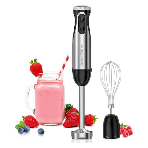Hand Blender 2-in-1 Stick Blender with Whisk | 1000W Powerful Handheld Blender, 20-Speed + Turbo, Stainless Steel for Smoothies & Soups HB3204