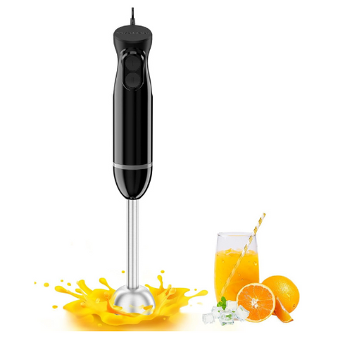 Hand Blender - 2 Speed Immersion Stick Blender | Electric Handheld with Stainless Steel Blade for Soups, Sauces & Baby Food - Black HB3201