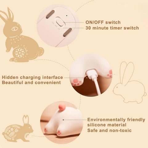 Product with features highlighted on a beige background