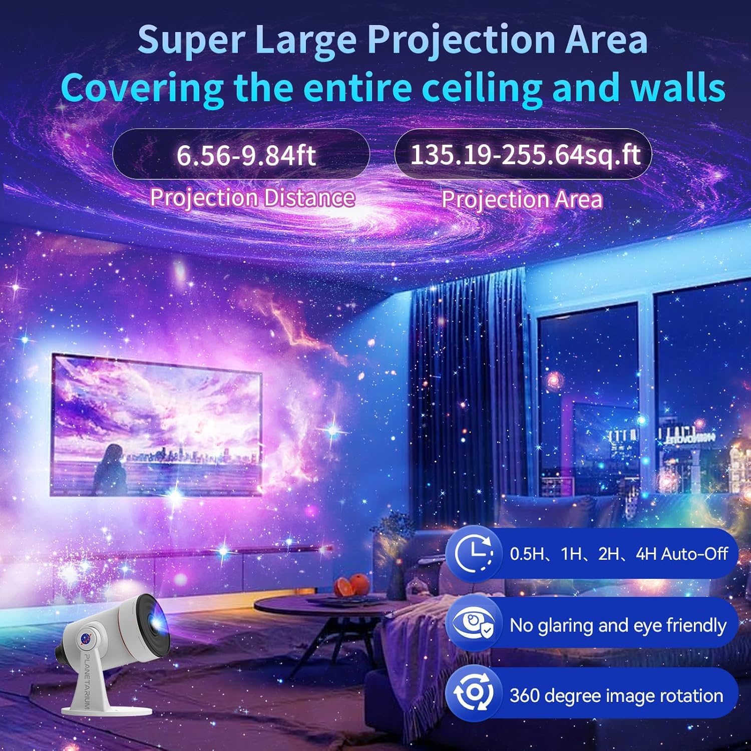 Quiet galaxy projector for sleep