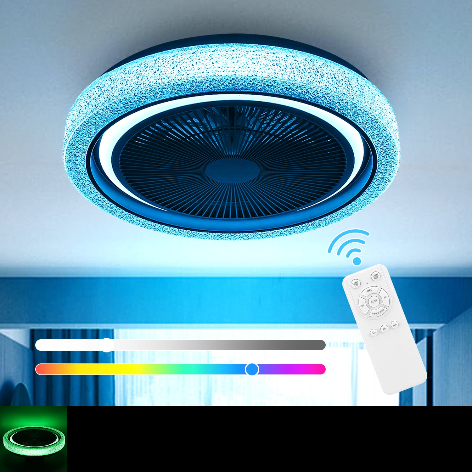 RGB Ceiling Fan with Light &amp; Remote in UK - Shop Now