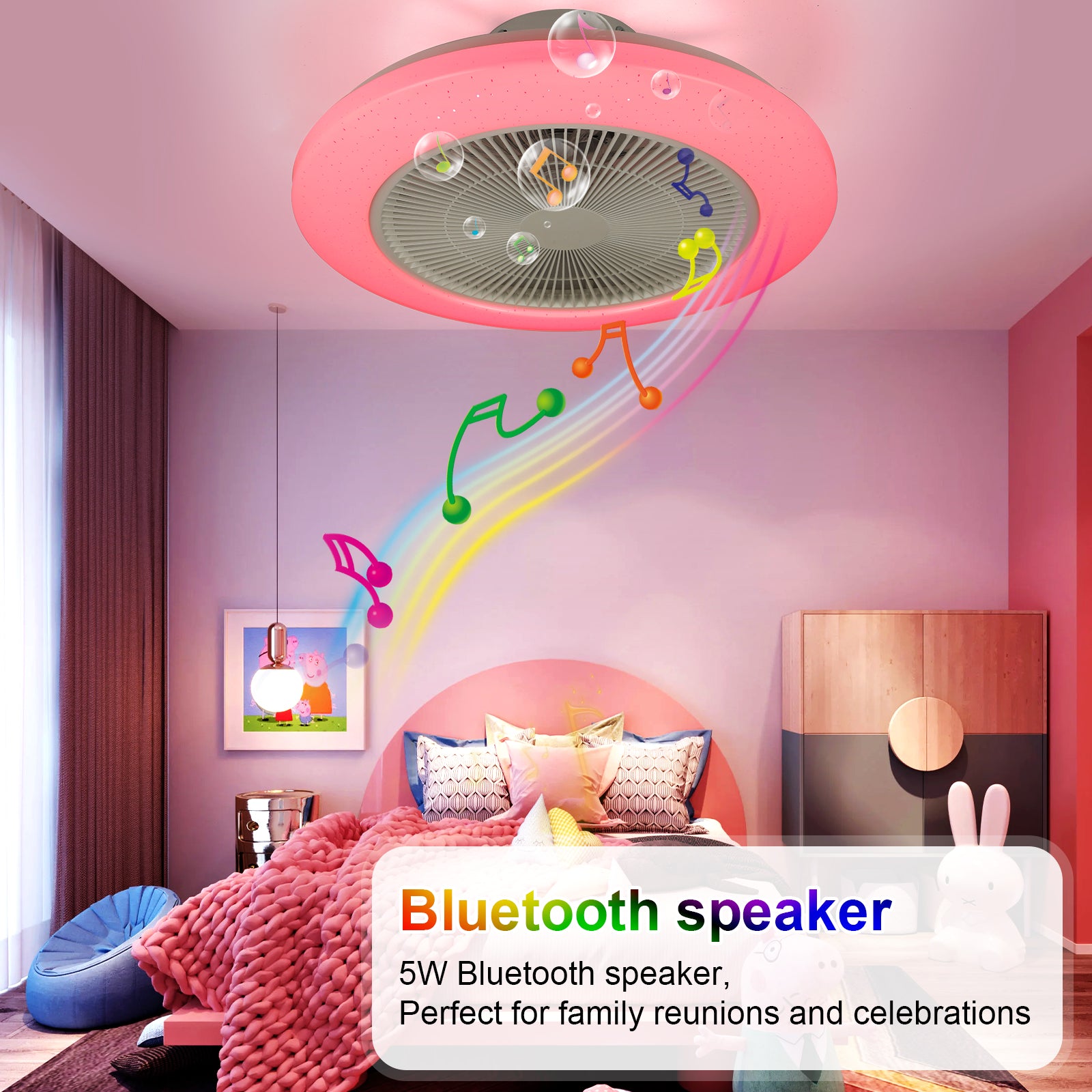 RGB Ceiling Fan with Light &amp; Remote in UK - Shop Now