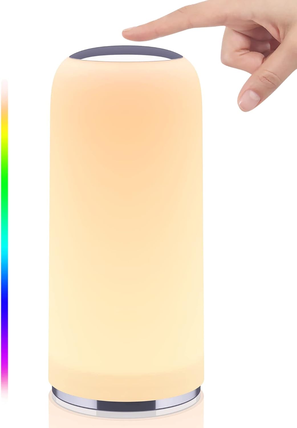 RGB Color Changing Bedside Lamp with Timer Function, Dimmable Night Light for Bedroom, Warm White with Memory Function for Living Room
