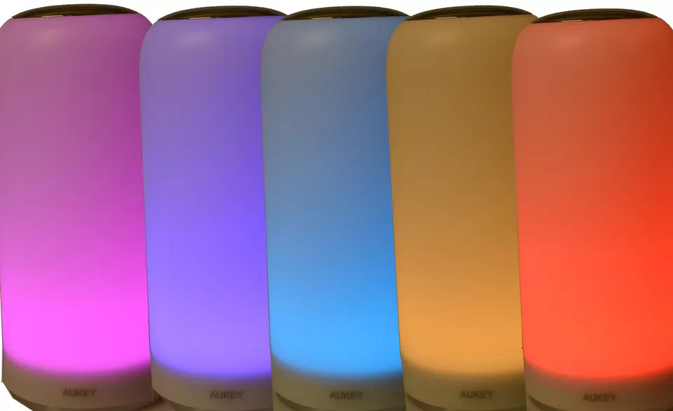 RGB Color Changing Bedside Lamp with Timer Function, Dimmable Night Light for Bedroom, Warm White with Memory Function for Living Room
