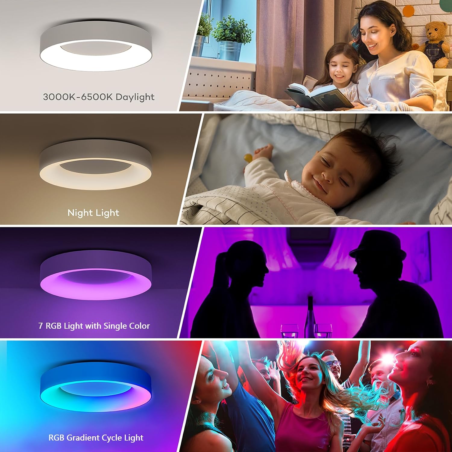 Smart Dimmable LED Ceiling Light with RGB Colours


