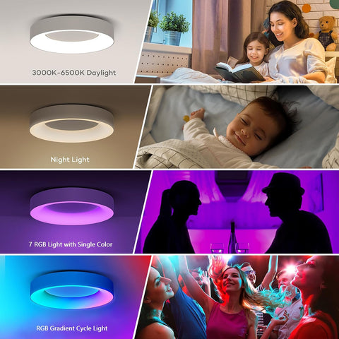 Smart Dimmable LED Ceiling Light with RGB Colours


