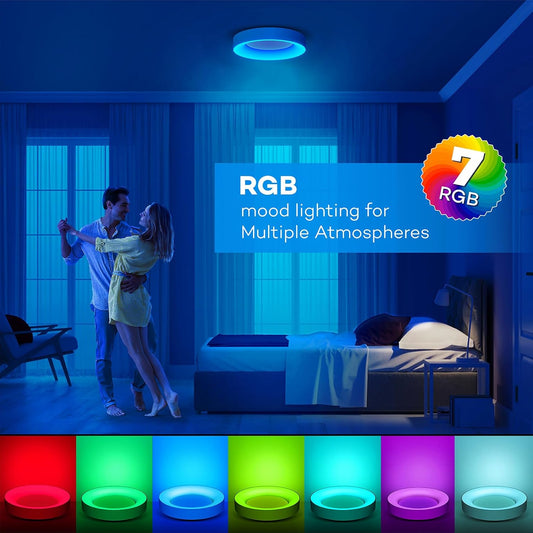 24W LED Ceiling Light with Colour-Changing RGB Mode

