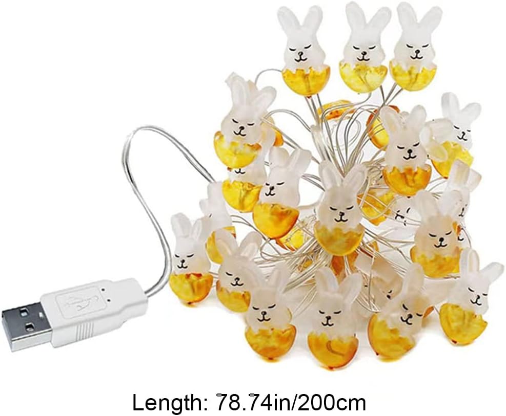 Rabbit shaped LED string lights for Easter décor