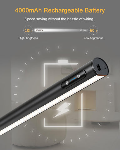 Rechargeable battery with 4000mAh capacity and light bar on a gray background
