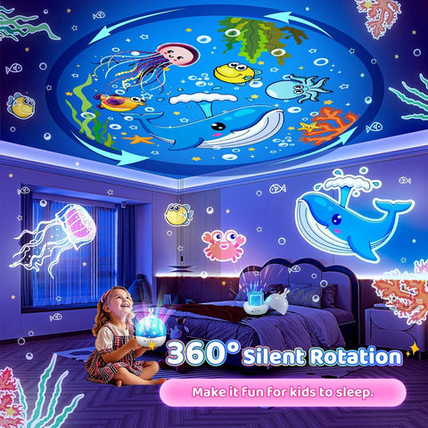 Rechargeable kids projector light with 360 degree rotation