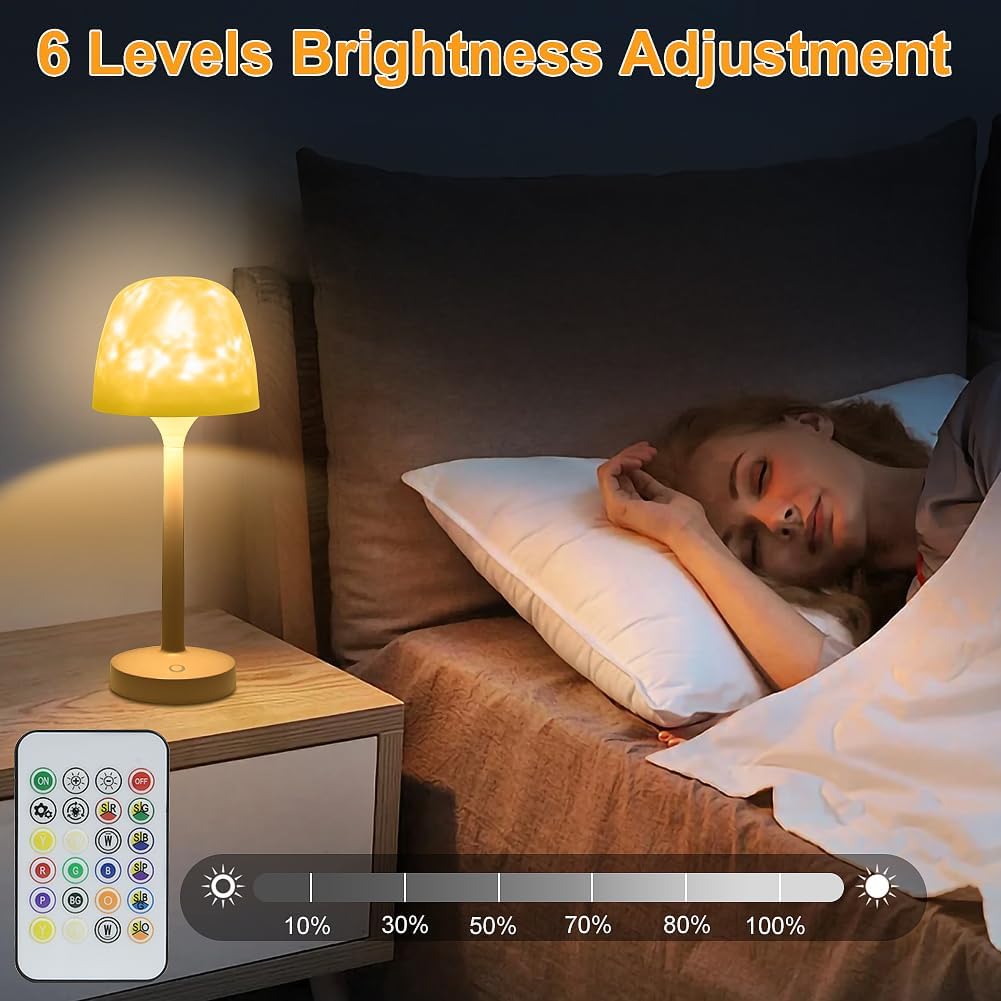 Cordless Ocean Wave Aurora Projector Light with Remote & Touch
