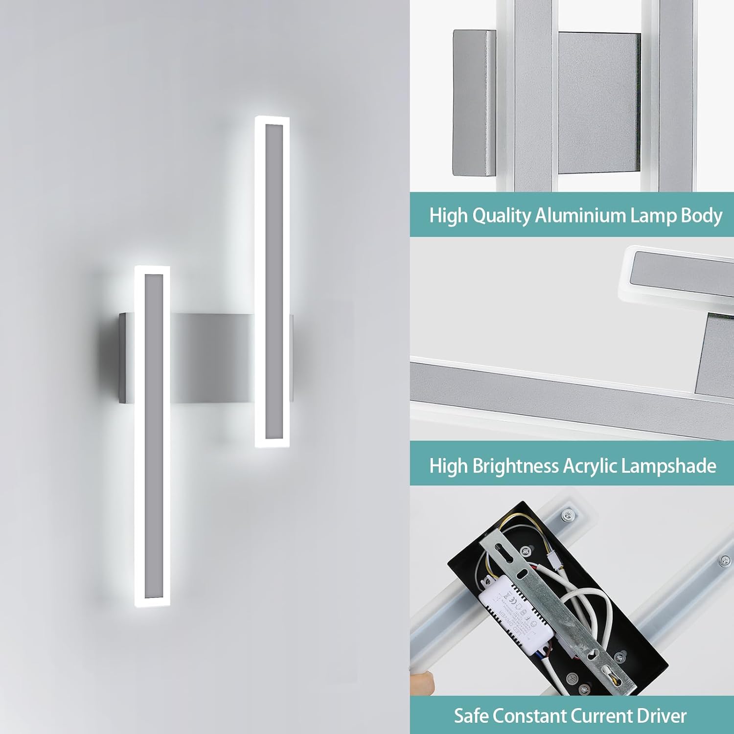 Rectangular LED wall lamp

