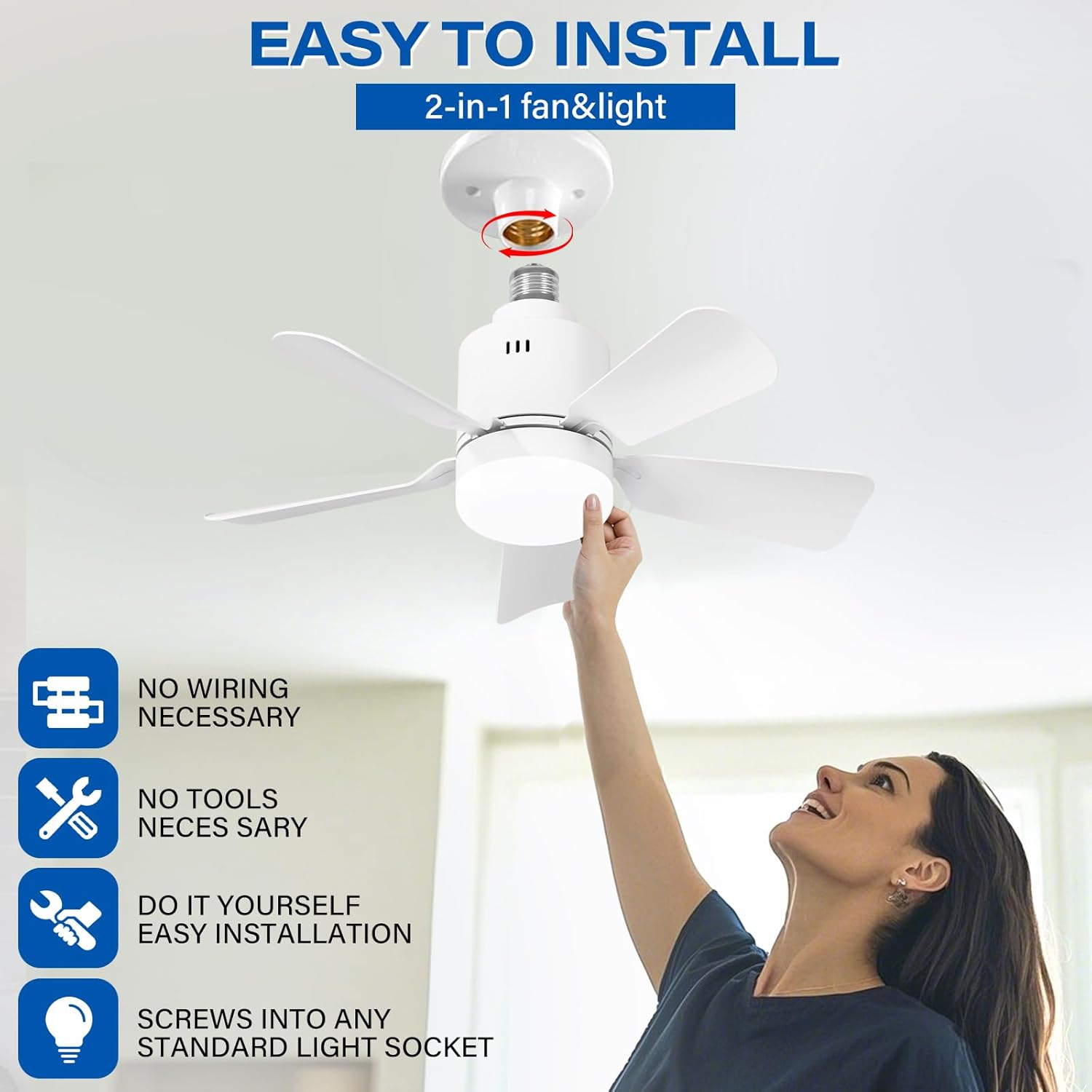 Remote control fan light for bedroom

