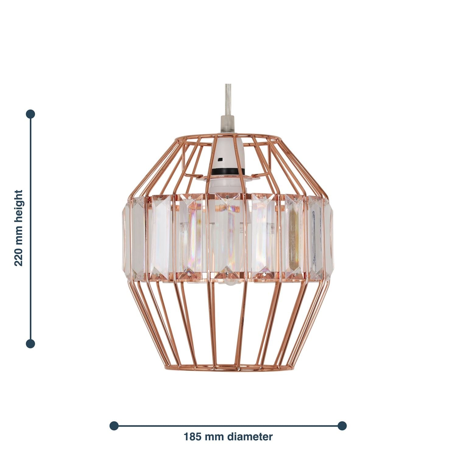 Metal wire light shade with exposed Edison bulb

