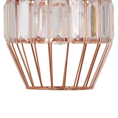 Wire cage light shade hanging in a modern kitchen

